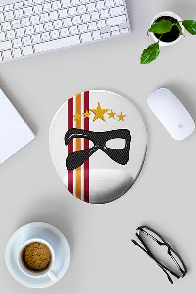 Gizeo Concept Yellow Red 25. Year 5 Star Mask Printed Gift Mouse Pad