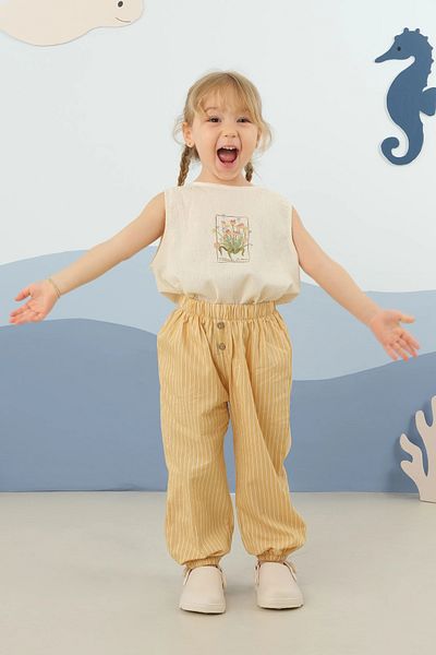 Mioma Kids Elastic Leg Trousers Mustard