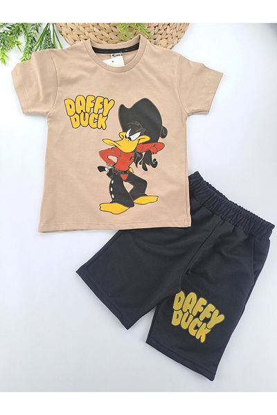 Butik Copy - Boy's Daffy Duck Printed Shorts T-Shirt Set of Two