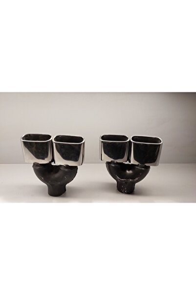 AKTegzoz çiftli kare nikelaj kaplama egzoz ucu