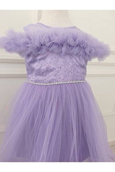 şevval kids Abiye Doğum Günü Parti Kız Çocuk Tarla Tanlı Kabarık Tülü Elbise