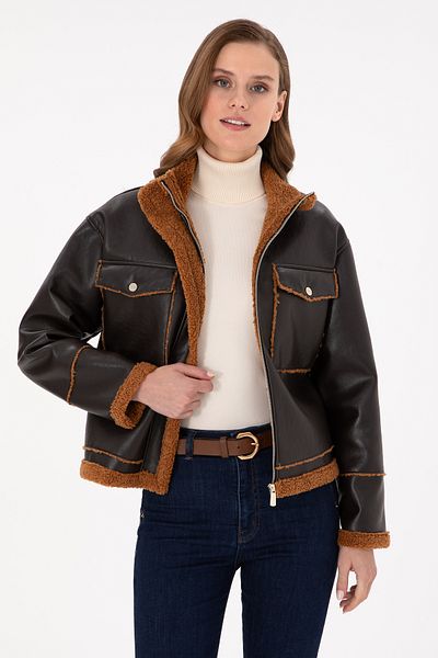 U.S. Polo Assn. Women's Brown Leather Jacket 50297229-400