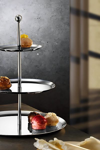 ÖzSa Home Large 18/10 Stainless Steel 3 Tier Presentation Stand Pedestal Presentation Stand