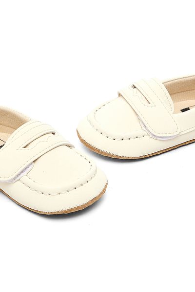 R&B White Solid Booties for boys