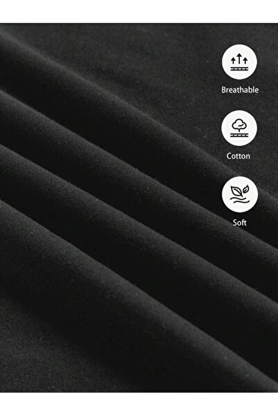 caddekombin Leopard Patterned Cherry Printed Cotton Combed Black T-Shirt