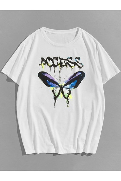 Jose Clothing تي شيرت مطبوع بأكمام قصيرة وقصة كبيرة الحجم