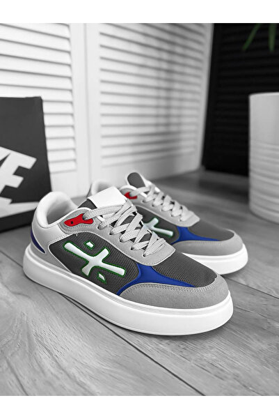 dehaine Men's sneakers, casual, gray, white sole