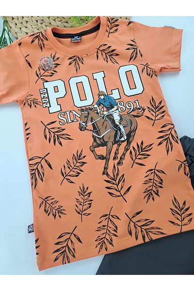 Butik Boy's Zuzu Polo Printed Shorts T-Shirt Double Set Premium Quality