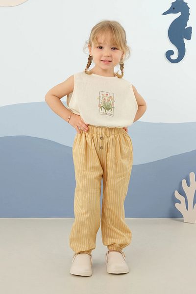 Mioma Kids Elastic Leg Trousers Mustard
