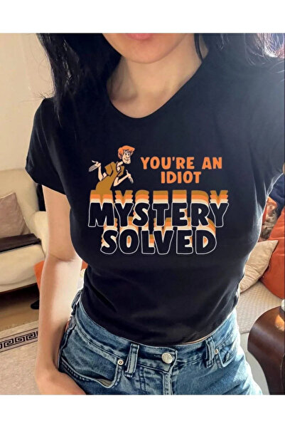 BİQ & TAQ BUTİK Siyah Scooby Doo Shaggy Baby Tee Crop