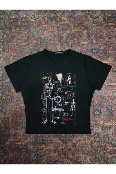 BİQ & TAQ BUTİK Професор Скелетний чорний кроп