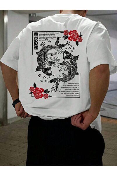 Jose Clothing Tricou imprimat cu mânecă scurtă cu croială supradimensionată