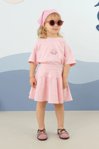 Mioma Kids Printed Skirt Suit Dusty Pink