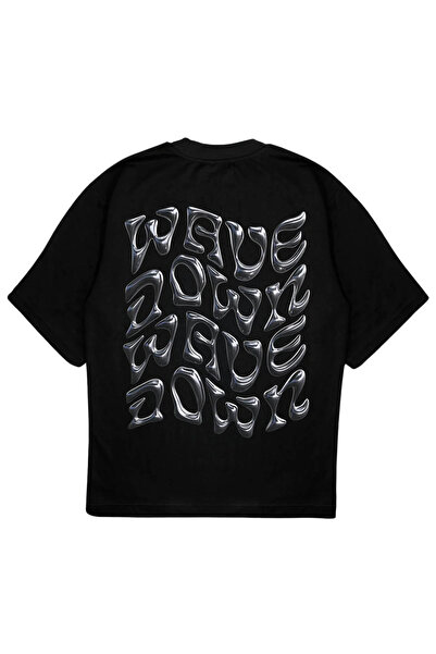 SVART WEAR SHINY WAVE T-Shirt supradimensionat wavedown negru