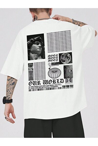 Jose Clothing Tricou imprimat cu mânecă scurtă cu croială supradimensionată