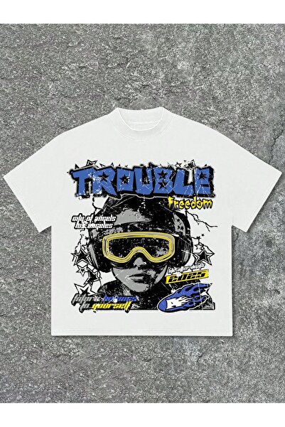 Jose Clothing Tricou imprimat cu mânecă scurtă cu croială supradimensionată