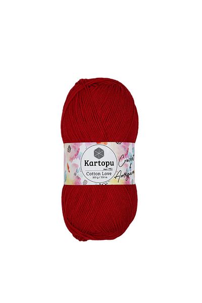 Kartopu 5 τεμάχια Cotton Love Πλεκτό Σαπούνι Χειροποίητο Νήμα Amigurumi Νήμα K143 Κόκκινο