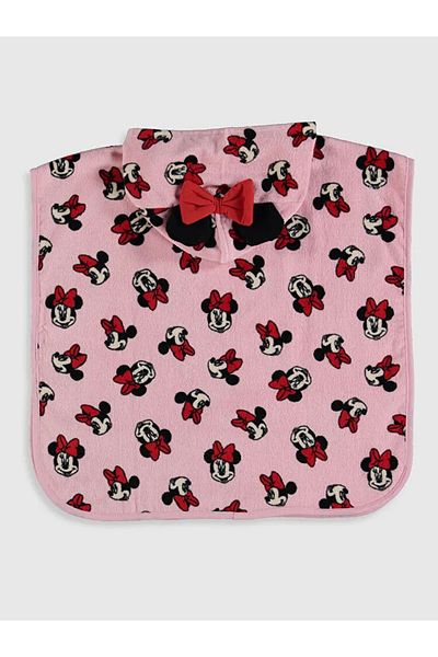 Minnie Mouse Printed 3-5 Years Old Girl Beach Towel Poncho (100% Cotton)
