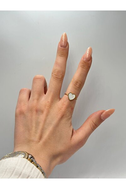 MyladyAccessoriess خاتم فولاذي قابل للتعديل على شكل قلب بيرليسسينت