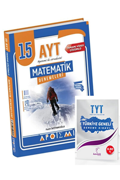 Apotemi Yayınları Apotemi 2025 Ayt Matematik 15 Tamamı Video Çözümlü Branş De...
