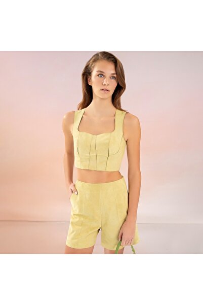 Desa Lissandra Green Women's Leather Bustier