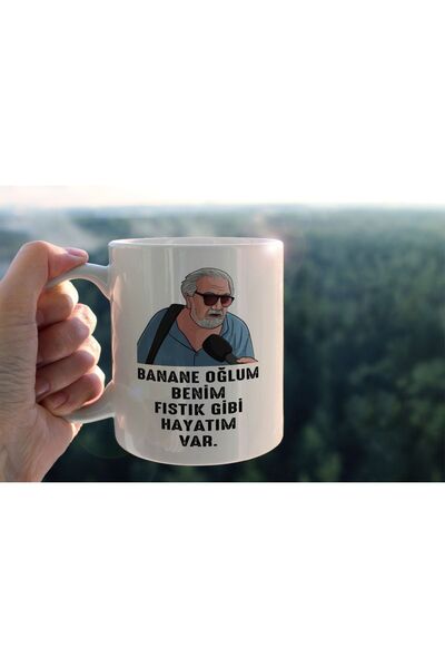 hediyenebak Banane My Son Has My Life Like Peanut Printed Ceramic Coffee Tea Cup