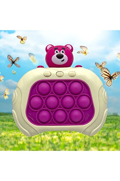 Besify Pembe Ayıcık Bebek Işıklı Ve Sesli Elektronik Popit Eğitici Oyuncak Qu...