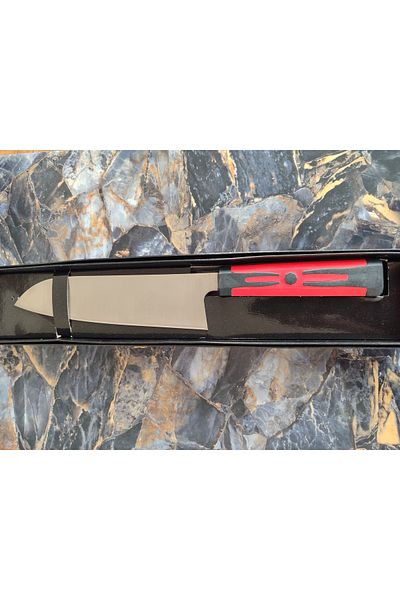 empressnaturalstone Santaku Chef Knife – Zulfiqar Özkan, Red-Black Silicone Handle