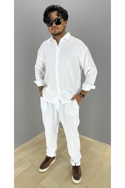 MARESHAL Modal Fabric Shirt and Pants Suit Concept (White)