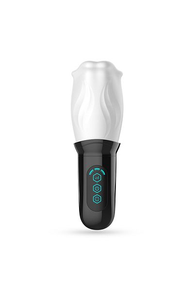 Crushious Stimulator cu Efect de Oral, 360° Rotire, 3 Viteze si 4 Modele, Reincarcabil USB, Alb/ Negru