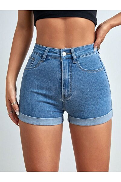 miss fasion Kıvrık denim şort