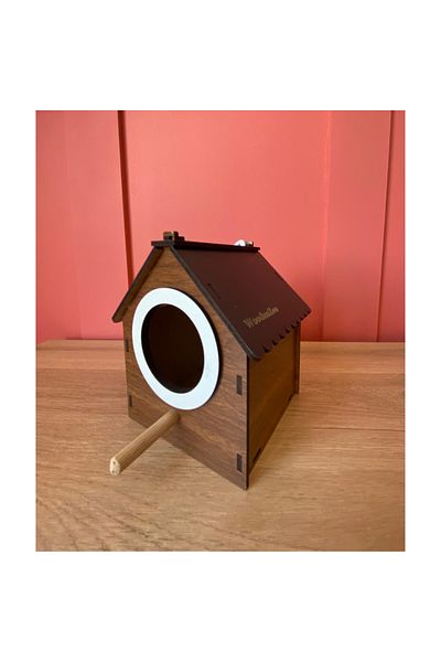 WoodenZoo Wooden Decorative Bird House Nest, Nest, Balcony, Garden Accessory (Brown)