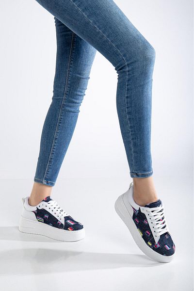 Three Bross Checkered Linen Summer Casual Sneaker Sports Shoes Black White Blue