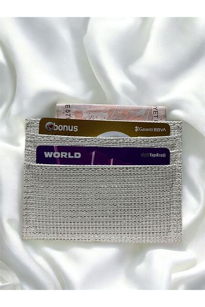 zauram Silvery Silver Shiny Card Holder