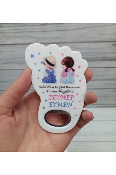 LecaTTe 20 Adet Ayak Açacak Magnet İkiz kız erkek temalı