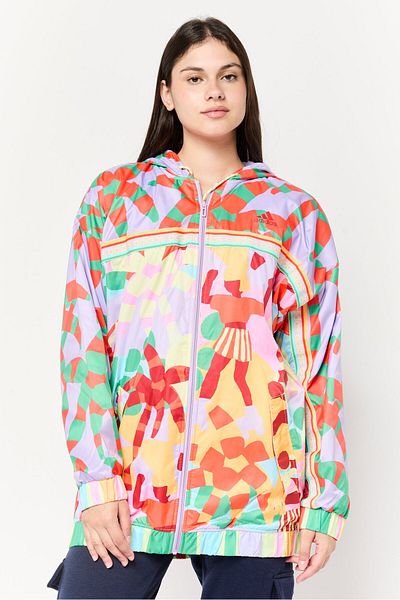 adidas Women Loose Fit Brand Logo Outdoor Jacket, Multicolor