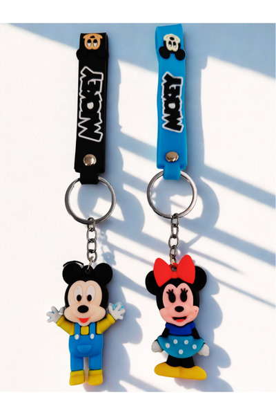 Shuttle Park 2 قطعة ميكي ماوس ميني ماوس ثلاثية الأبعاد سيليكون سلسلة المفاتيح...