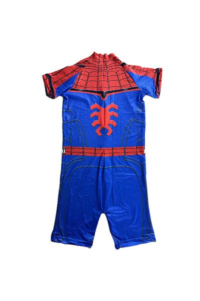 EvrikaUnity Costum de baie/inot intreg pentru copii, Supererou, Premium Nylon, 5-6 ani, 130 cm, Albastru/ Rosu