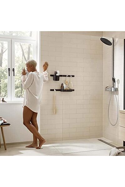 STOREMAX SRT WallStoris - Καλάθι αποθήκευσης, Σχάρα ντους χωρίς διάτρηση, Καλάθι ντους χωρίς διάτρηση, Αποθήκευση μπάνιου, Αξεσουάρ μπάνιου