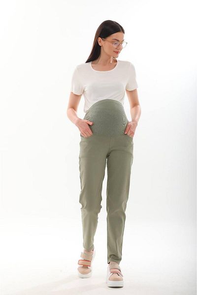 BIG LESSON Maternity Stretchy Tummy Band Waist Adjustable Mom Fit Jeans Pants