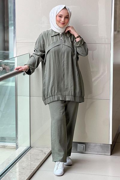 Nuss Verev Striped Cap Pants Set