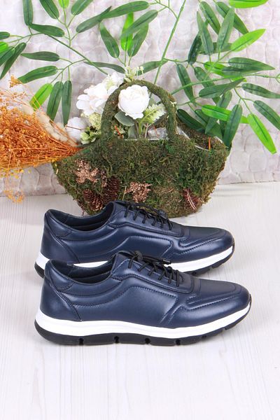 Mehmet Mete 42426 Comfortable Lightweight Genuine Leather Rubber Laced Men's Shoes