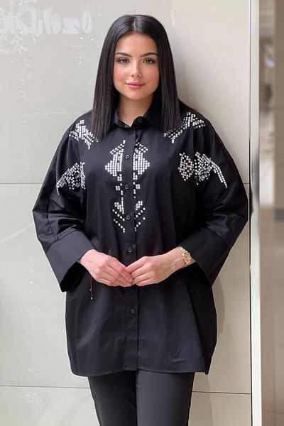 Ghisa Baguette Stone Embroidered Cotton Shirt