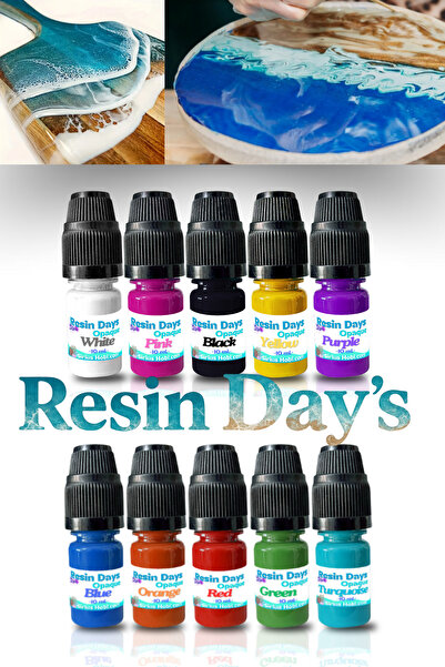 Sirius Hobi Resin Day's Opak Ve Transparan Epoksi Renkli Pigment Boya – 10x10ml Uv Reçine Uyumlu