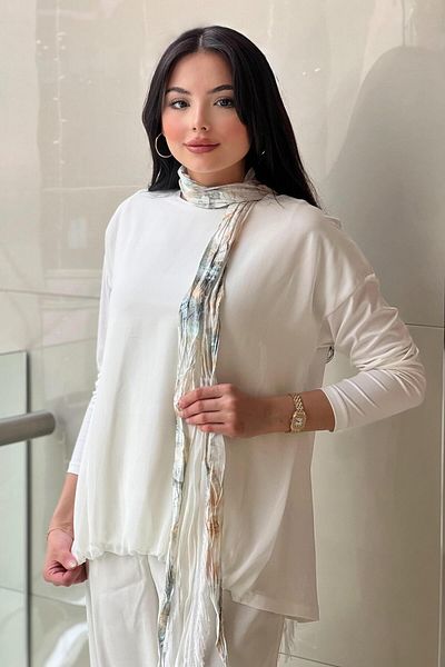 FUAT GÜRSEN Fuat Gürşen Flar Detailed Chiffon Tunik