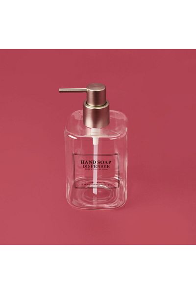 MATMEL Dozator de săpun lichid din sticlă borosilicată pătrată - transparent / gri