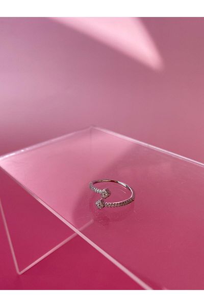 SİMİ TAKI Steel Clover Model Silver Adjustable Ring
