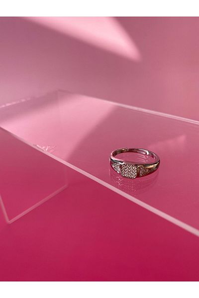 SİMİ TAKI Steel Square Stone Adjustable Ring