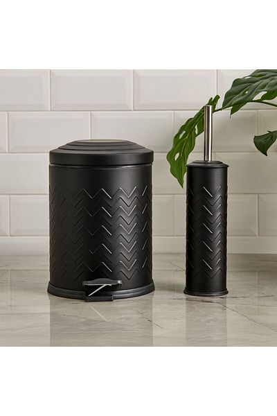 MATMEL Σετ μπάνιου 2 τεμαχίων με σχέδια - Μαύρο