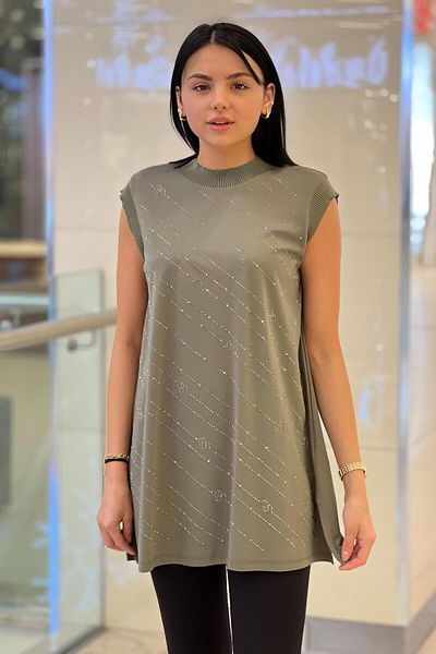 Ghisa Sleeveless Stone Detailed Tunic